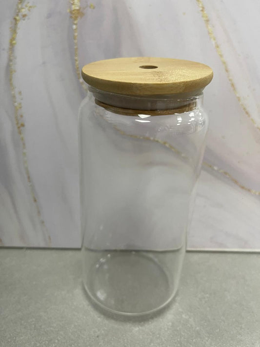 VASO VIDRIO TAPA DE BAMBU 12 ONZ